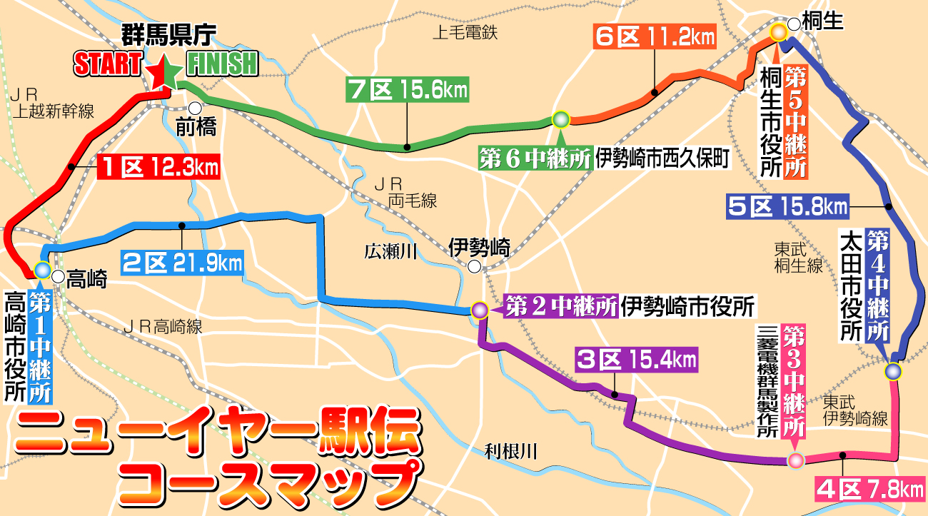 【イラスト】ニューイヤー駅伝コースマップ