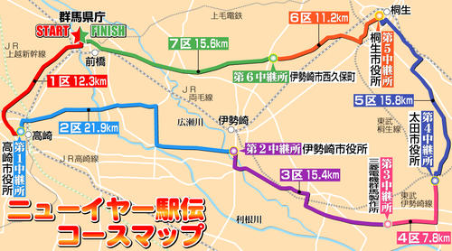 【イラスト】ニューイヤー駅伝コースマップ