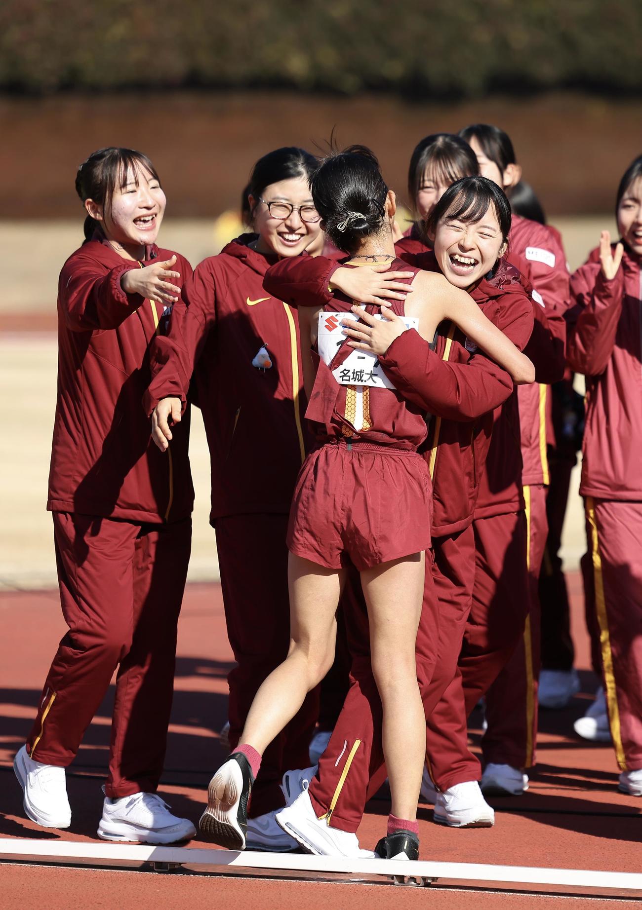 優勝を決め歓喜する名城大の選手たち（撮影・河田真司）
