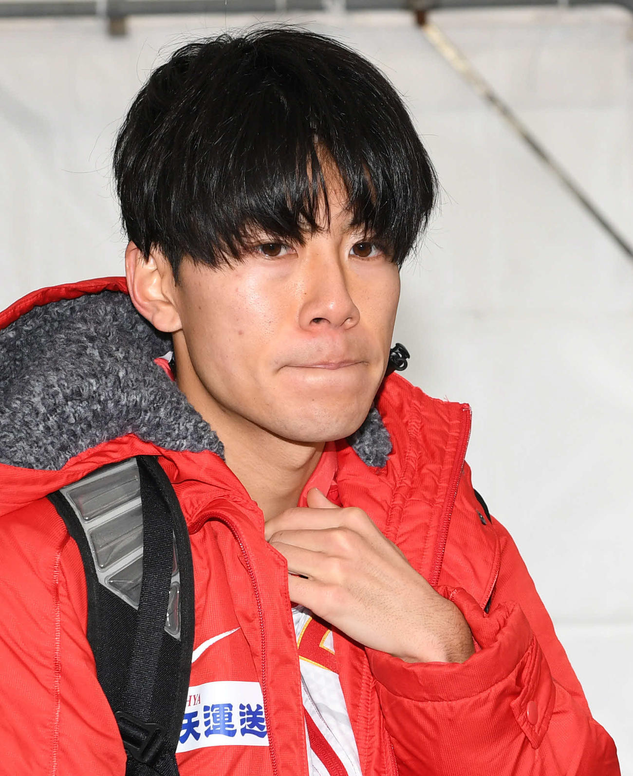 中大2区吉居大は浮かない表情でレースを振り返る（撮影・山崎安昭）