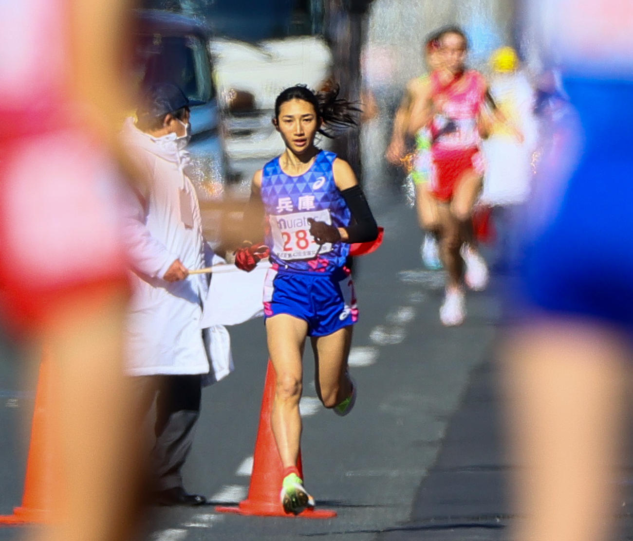 力走する2区の田中希実（撮影・上山淳一）