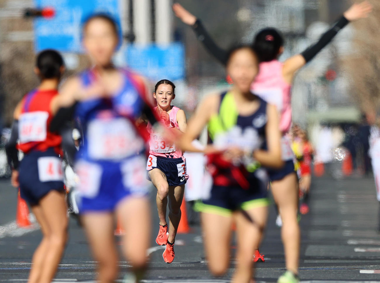力走する岡山2区のドルーリー朱瑛里（（撮影・上山淳一）