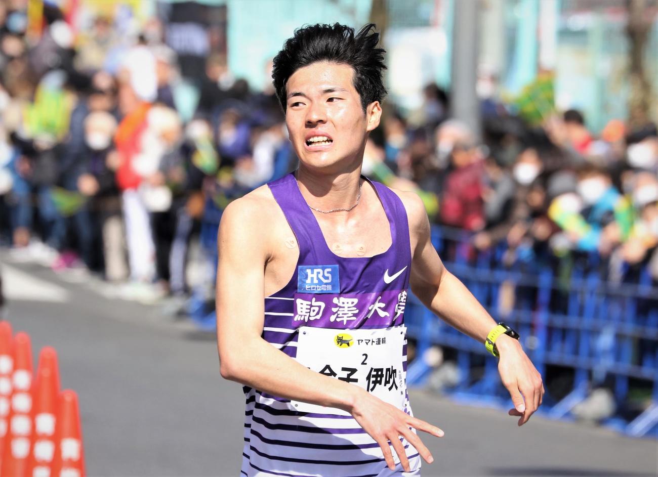 青梅マラソン30キロの部　男子2位となった駒大・金子（撮影・藤塚大輔）