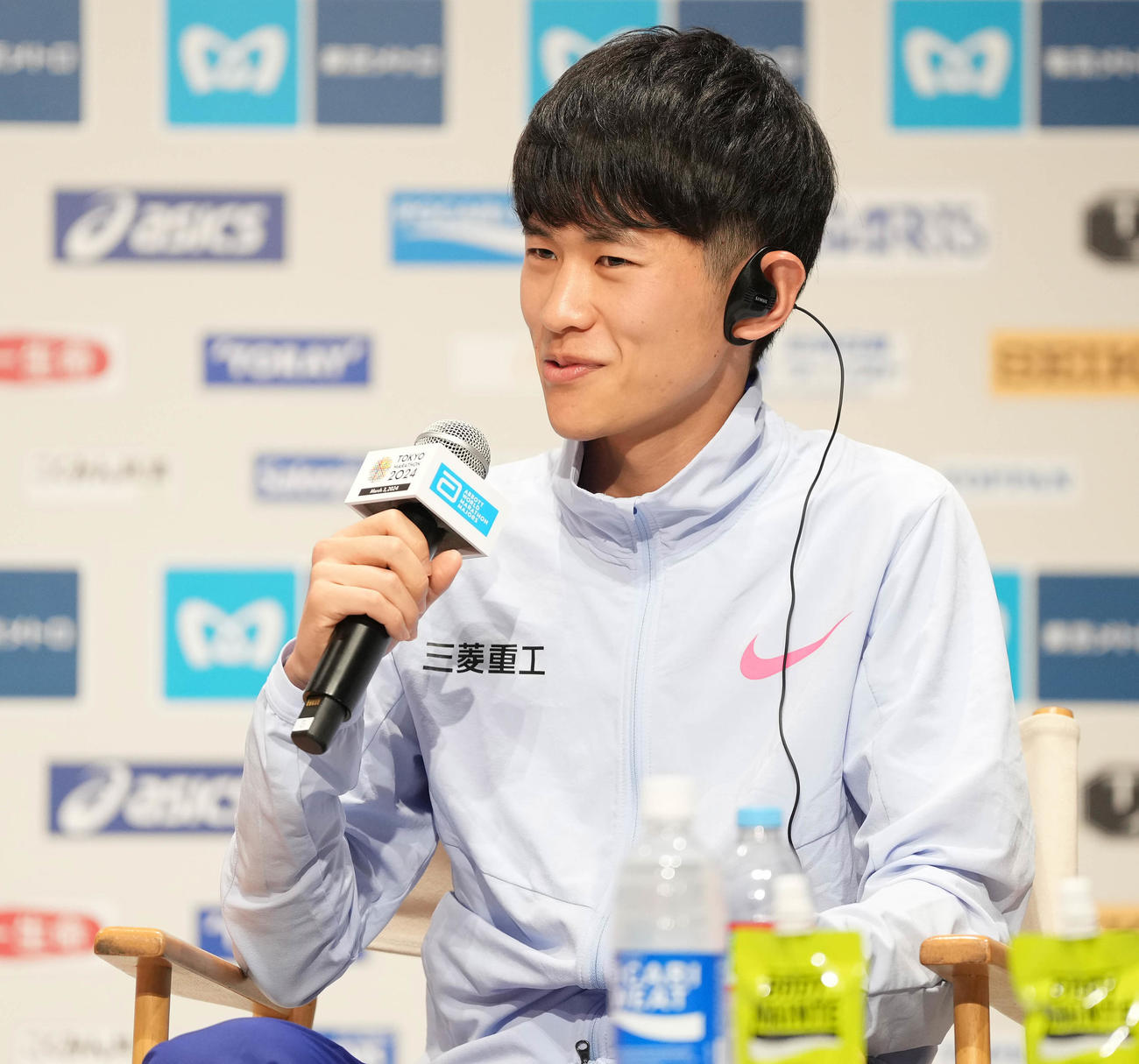 東京マラソン2024プレスカンファレンスで意気込む山下（撮影・鈴木みどり）