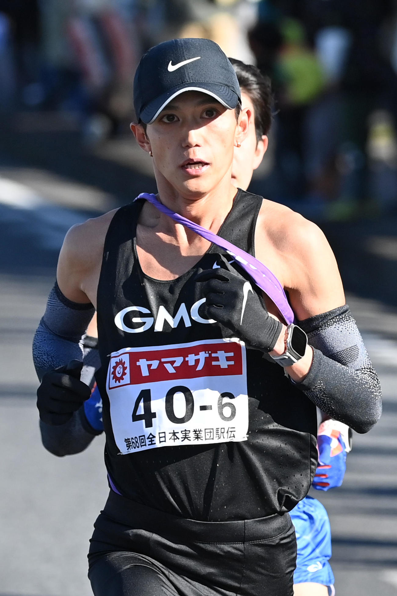 ニューイヤー駅伝　6区で力走するGMOインターネットグループの大迫傑（2024年1月1日撮影）