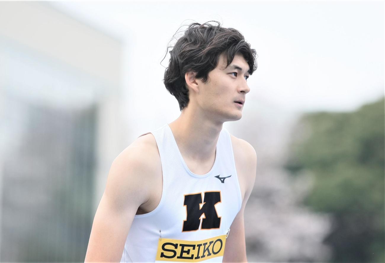 東京6大学対校陸上　男子400メートル障害に出場した慶大・豊田（撮影・藤塚大輔）