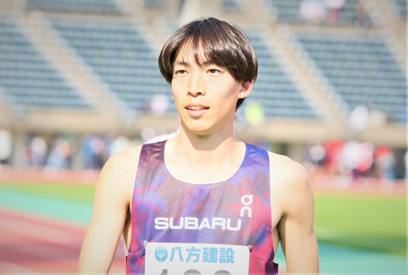 金栗記念選抜陸上中長距離大会　男子1500メートルに出場した三浦（撮影・藤塚大輔）