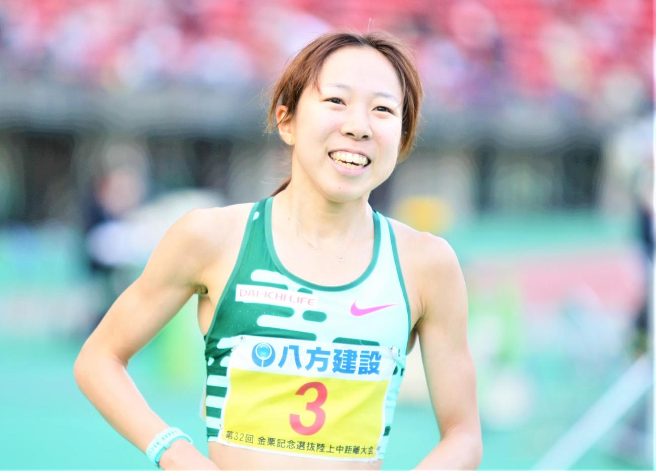 金栗記念選抜陸上中長距離大会　女子1万メートルで2位となった鈴木（撮影・藤塚大輔）