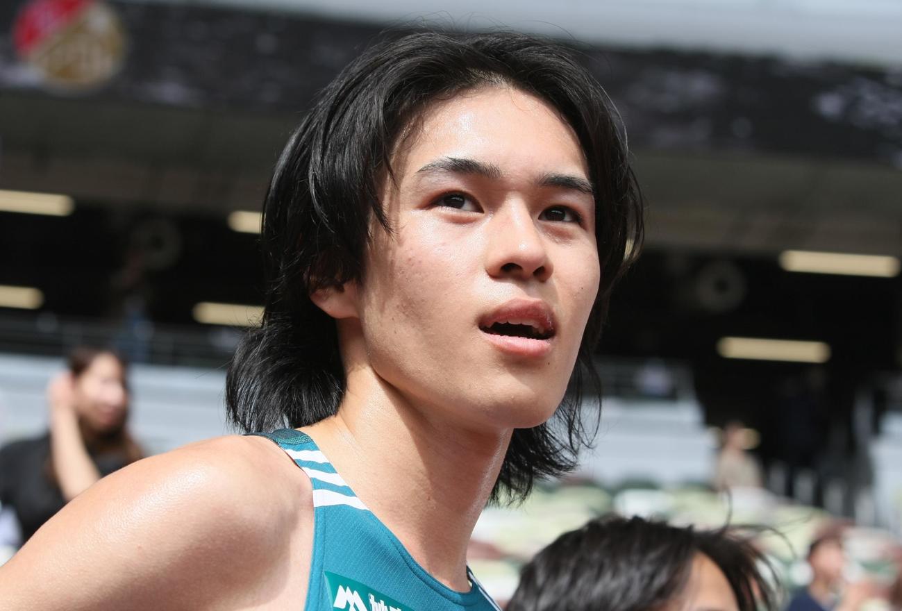 関東学生陸上競技対校選手権大会男子2部・ハーフマラソン　2位となった青学大・太田（撮影・藤塚大輔）