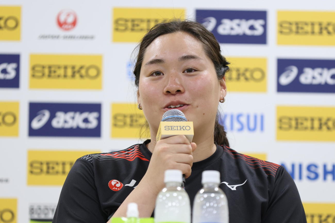 陸上セイコー・ゴールデングランプリの前日会見に出席した北口（提供：日本陸上競技連盟）