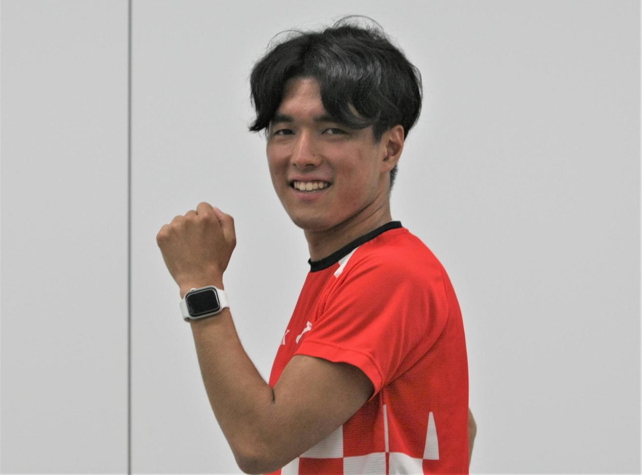 パリ五輪男子20キロ競歩代表の浜西（撮影・藤塚大輔）