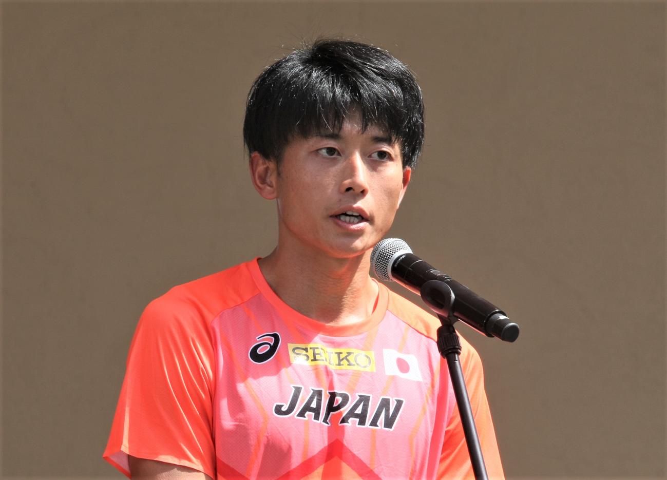 陸上イベント「東京2025世界陸上　1 Year To Go！」に参加した佐藤拳（撮影・藤塚大輔）