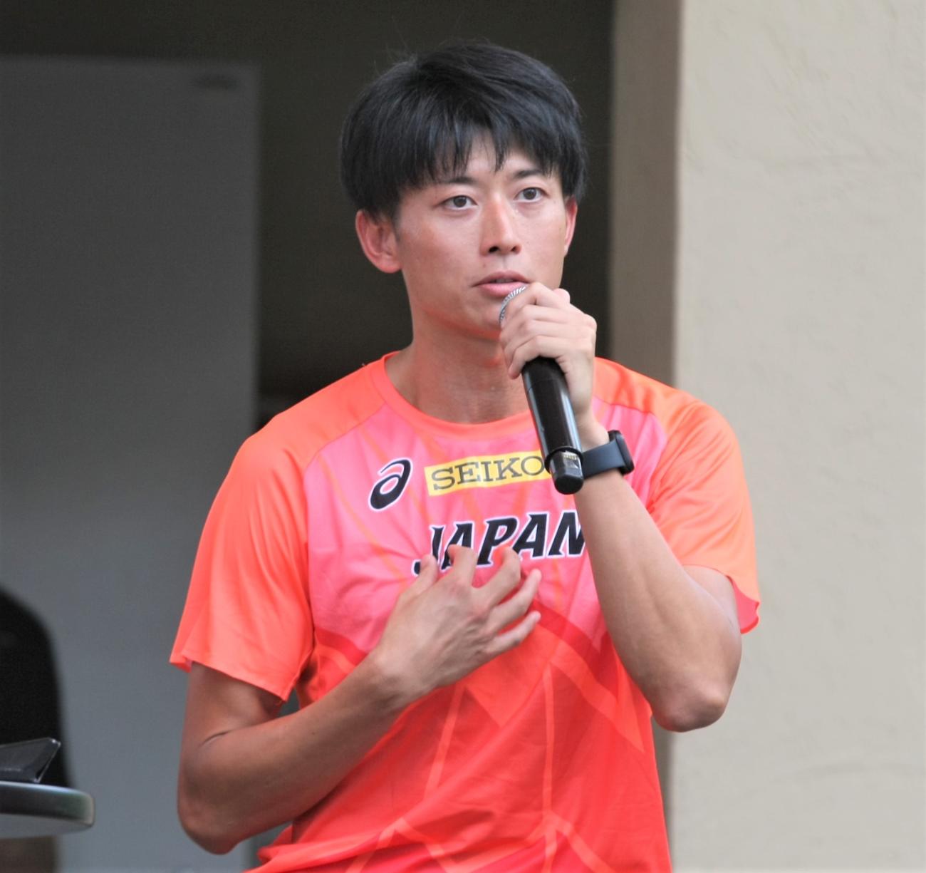 陸上イベント「東京2025世界陸上　1 Year To Go！」に参加した佐藤拳（撮影・藤塚大輔）