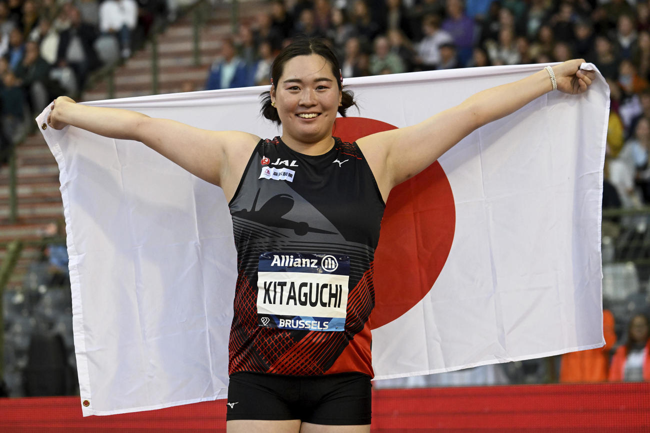 ダイヤモンドリーグ（DL）ファイナル　女子やり投げで連覇を果たした北口榛花（AP）