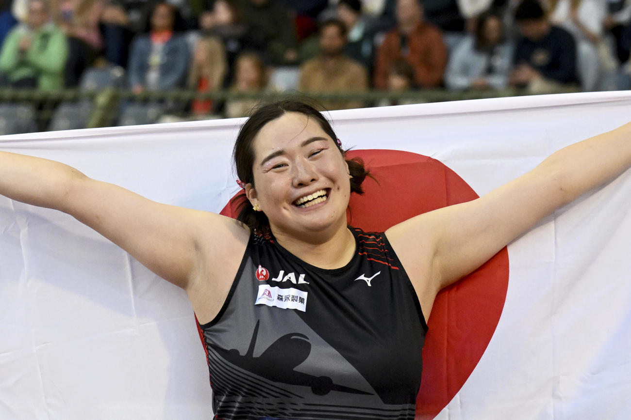 ダイヤモンドリーグ（DL）ファイナル　女子やり投げで連覇を果たした北口榛花（AP）