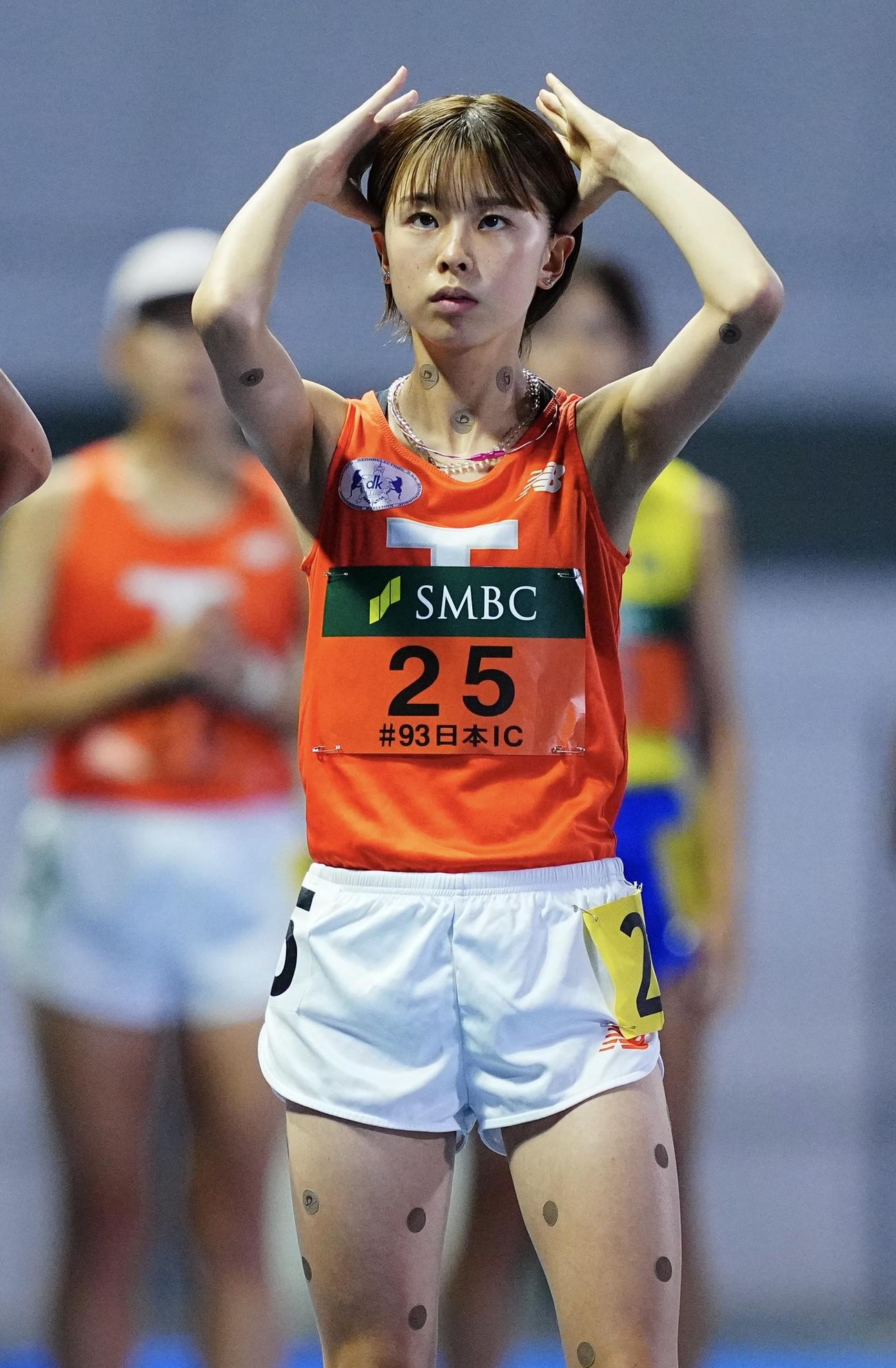 女子1万メートル決勝に臨む不破（撮影・垰建太）