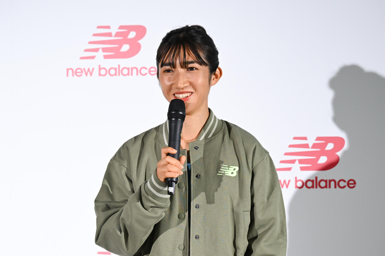 今季の報告会に出席した陸上女子中長距離の田中（ニューバランス提供）