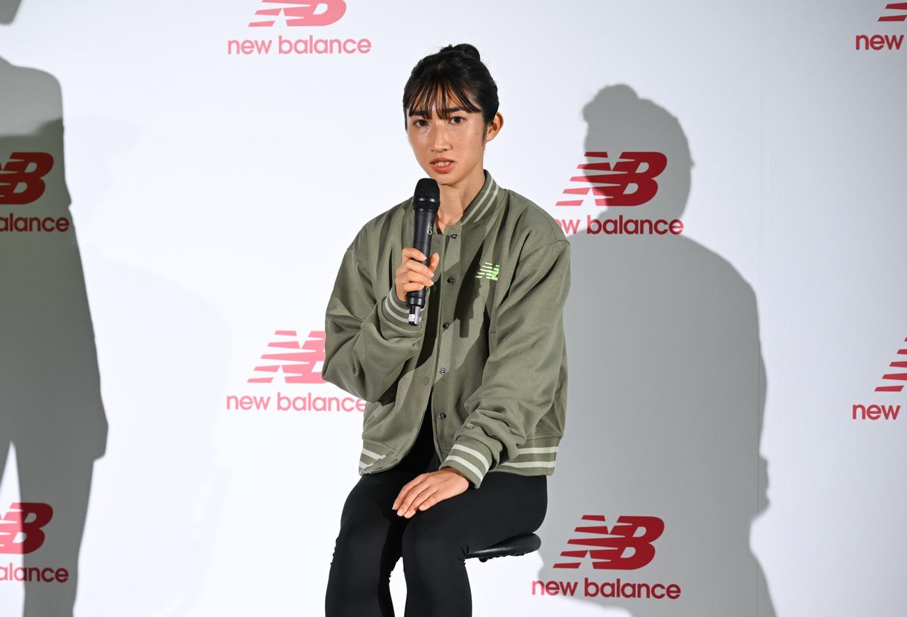 今季の報告会に出席した陸上女子中長距離の田中（ニューバランス提供）