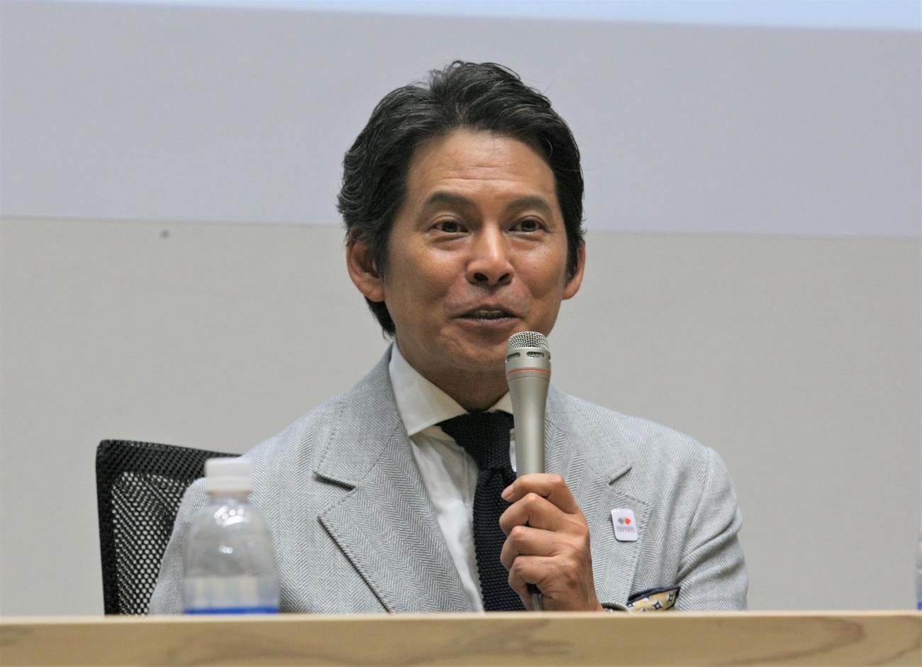 陸上の25年世界選手権のスペシャルアンバサダーに就任した織田裕二（撮影・藤塚大輔）
