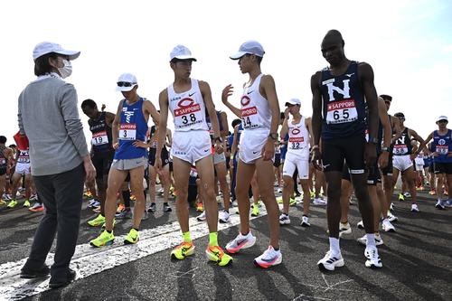 第101回東京箱根間往復大学駅伝競走予選会に臨む中大の選手たち（撮影・滝沢徹郎）