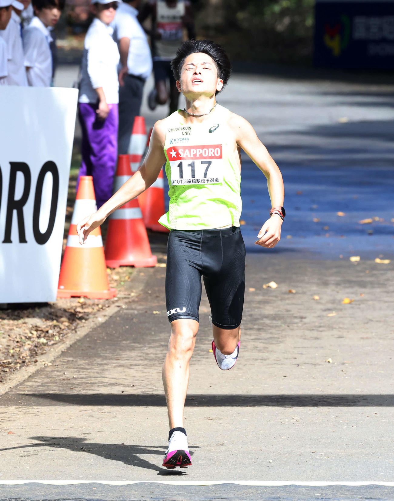 日本人1位の中央学院大・吉田（撮影・鈴木正人）