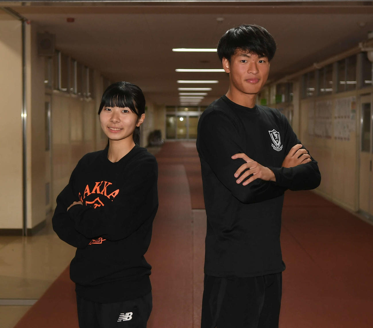 U20オリンピック育成競技者研修合宿に参加する秋沢（左）と佐藤