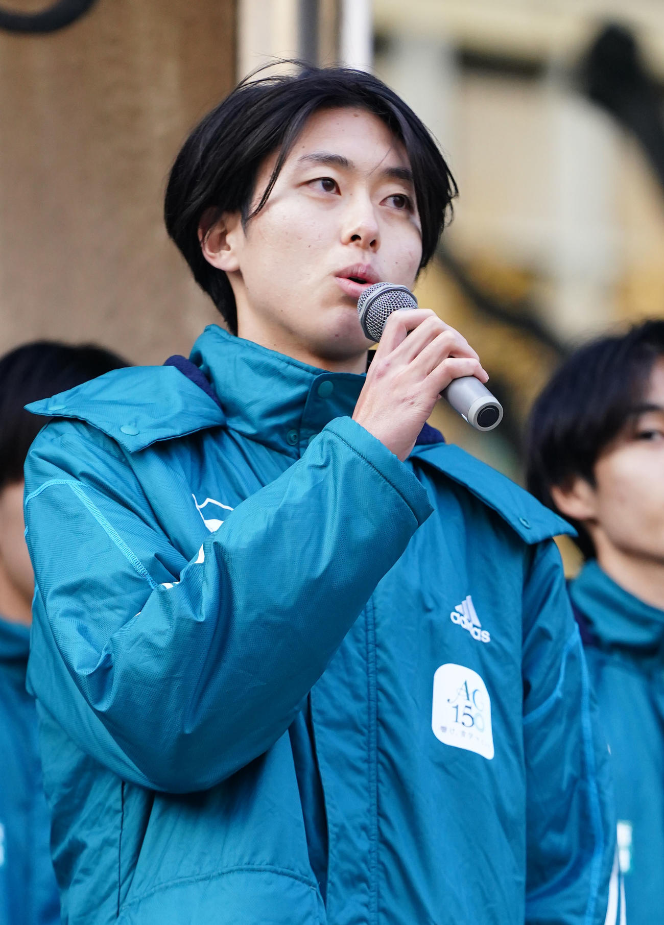 箱根駅伝への意気込みを語る青学大・白石光（撮影・横山健太）