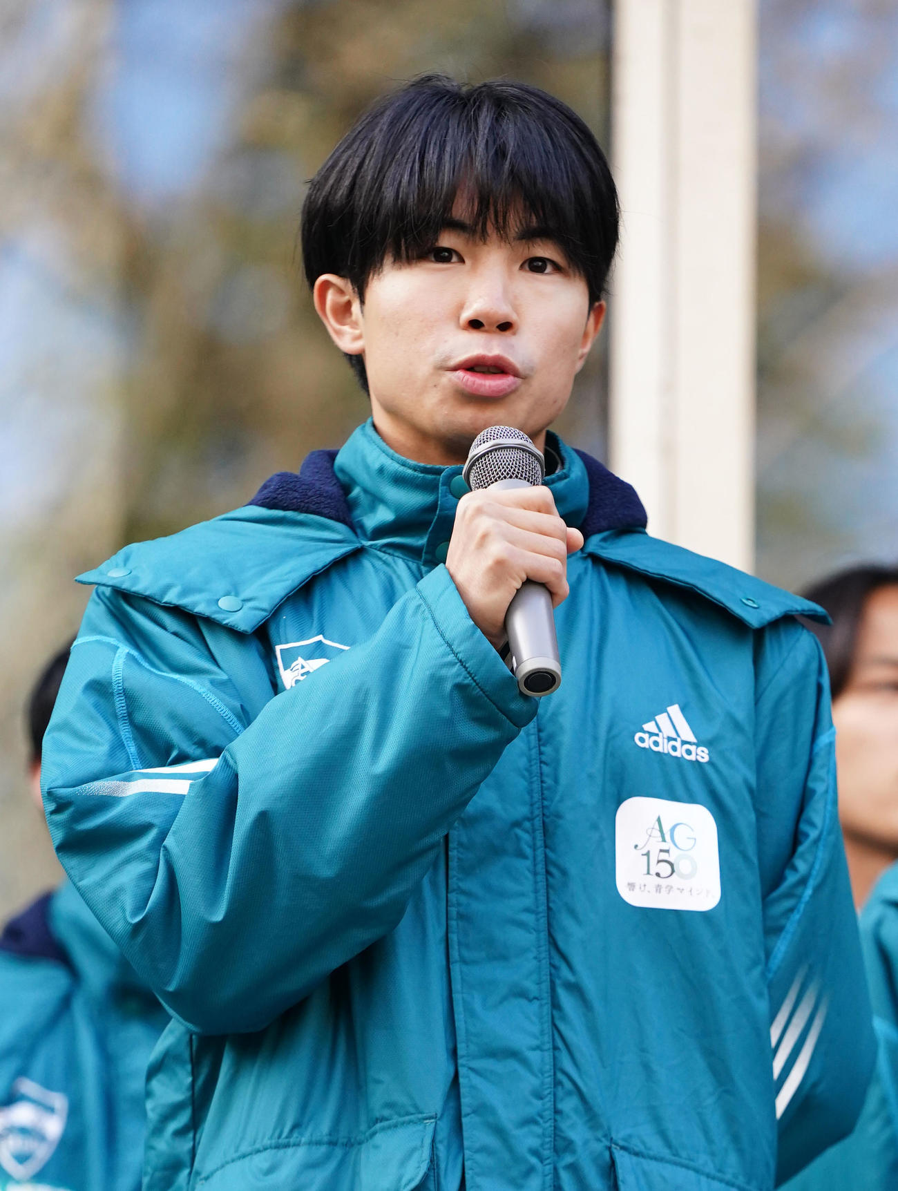 箱根駅伝への意気込みを語る青学大・宇田川（撮影・横山健太）