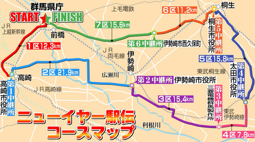 【イラスト】ニューイヤー駅伝コースマップ