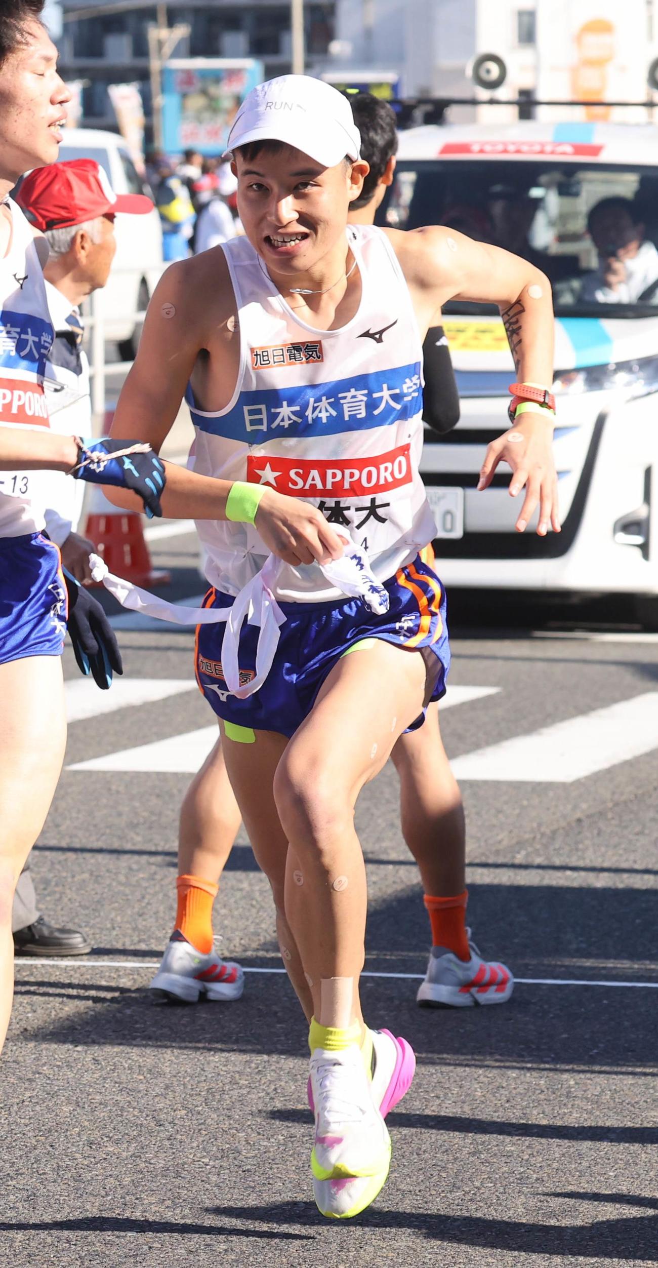 第101回箱根駅伝　往路　日体大4区の田島駿介（代表撮影）