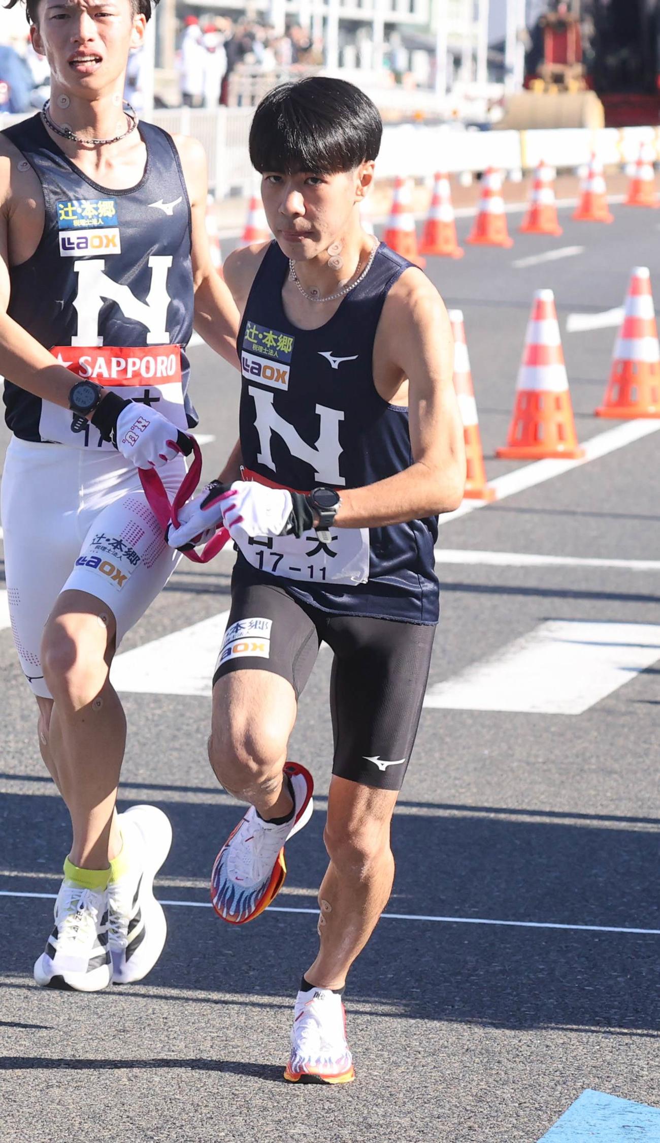 第101回箱根駅伝　往路　日大4区の大仲竜平（代表撮影）