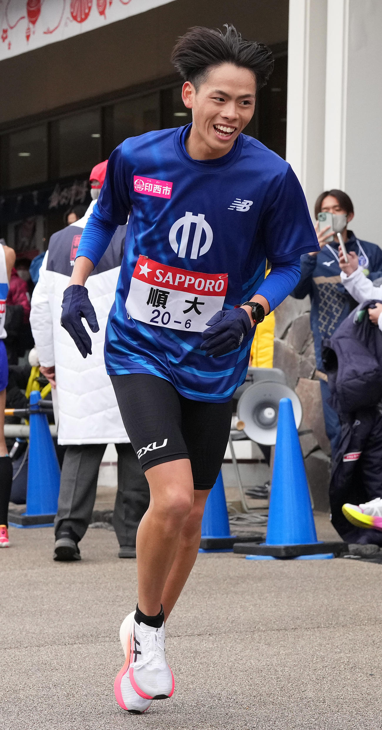 順大6区林は小田原中継所に到着する（撮影・鈴木みどり）