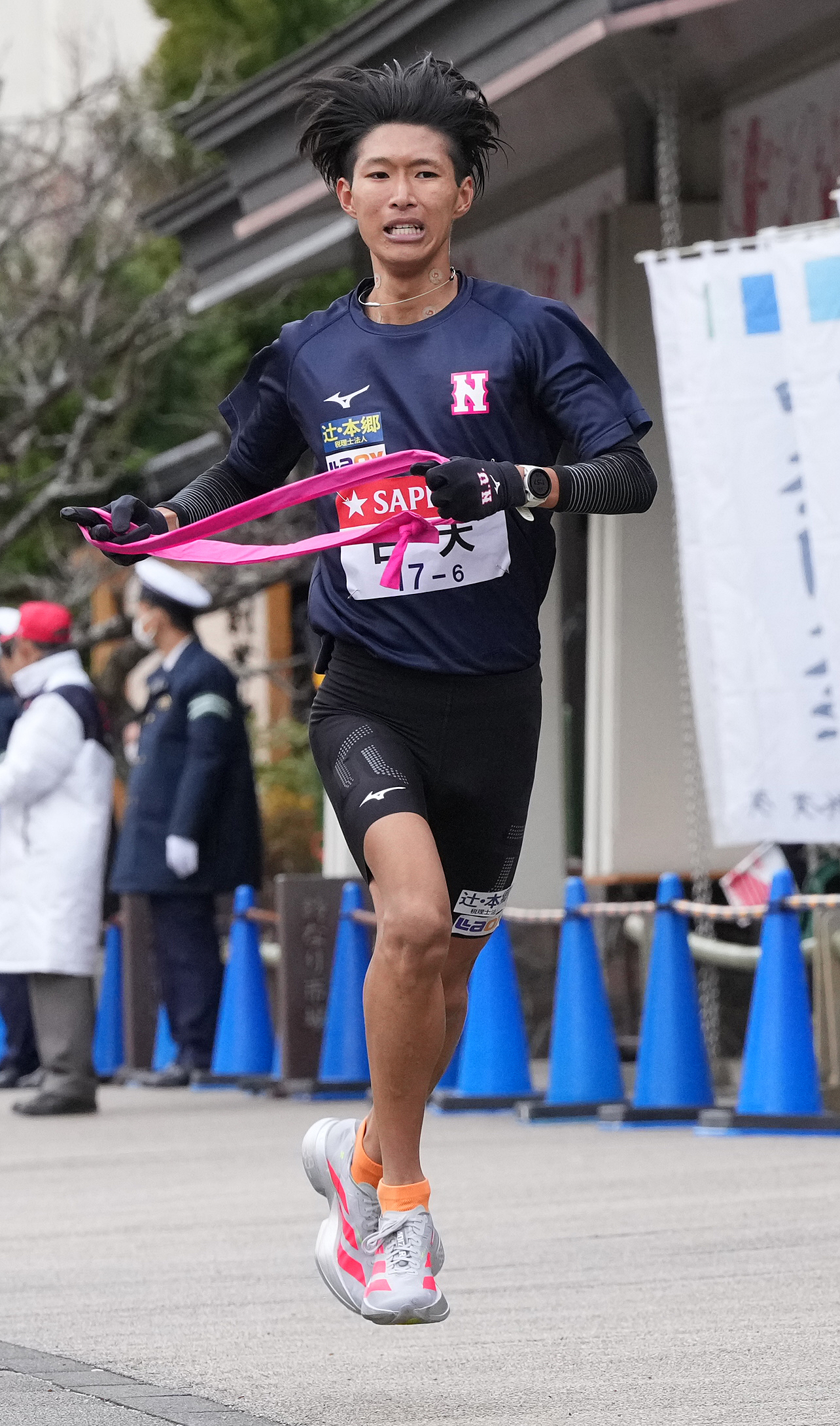 日大6区山口は小田原中継所に到着する（撮影・鈴木みどり）