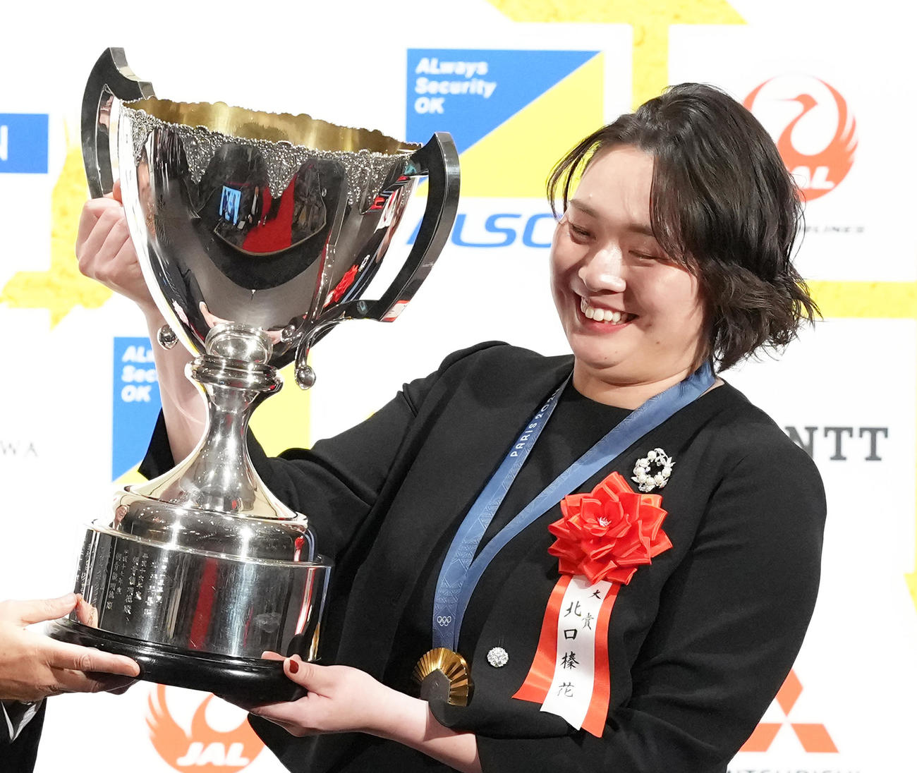 日本プロスポーツ大賞を受賞した北口（撮影・足立雅史）