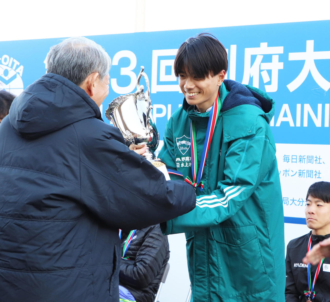 日本人最高の1位でゴールし、新人賞を獲得した青学大・若林宏樹（撮影・鬼束羽瑠菜）