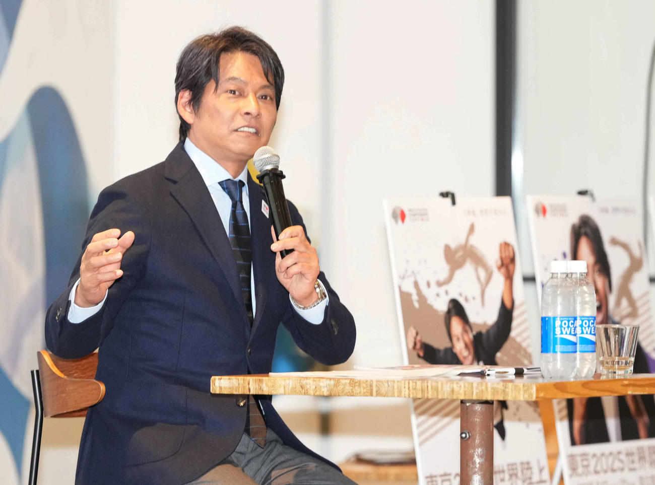 東京2025世界陸上取材会に臨むスペシャルアンバサダーの織田裕二（撮影・小沢裕）