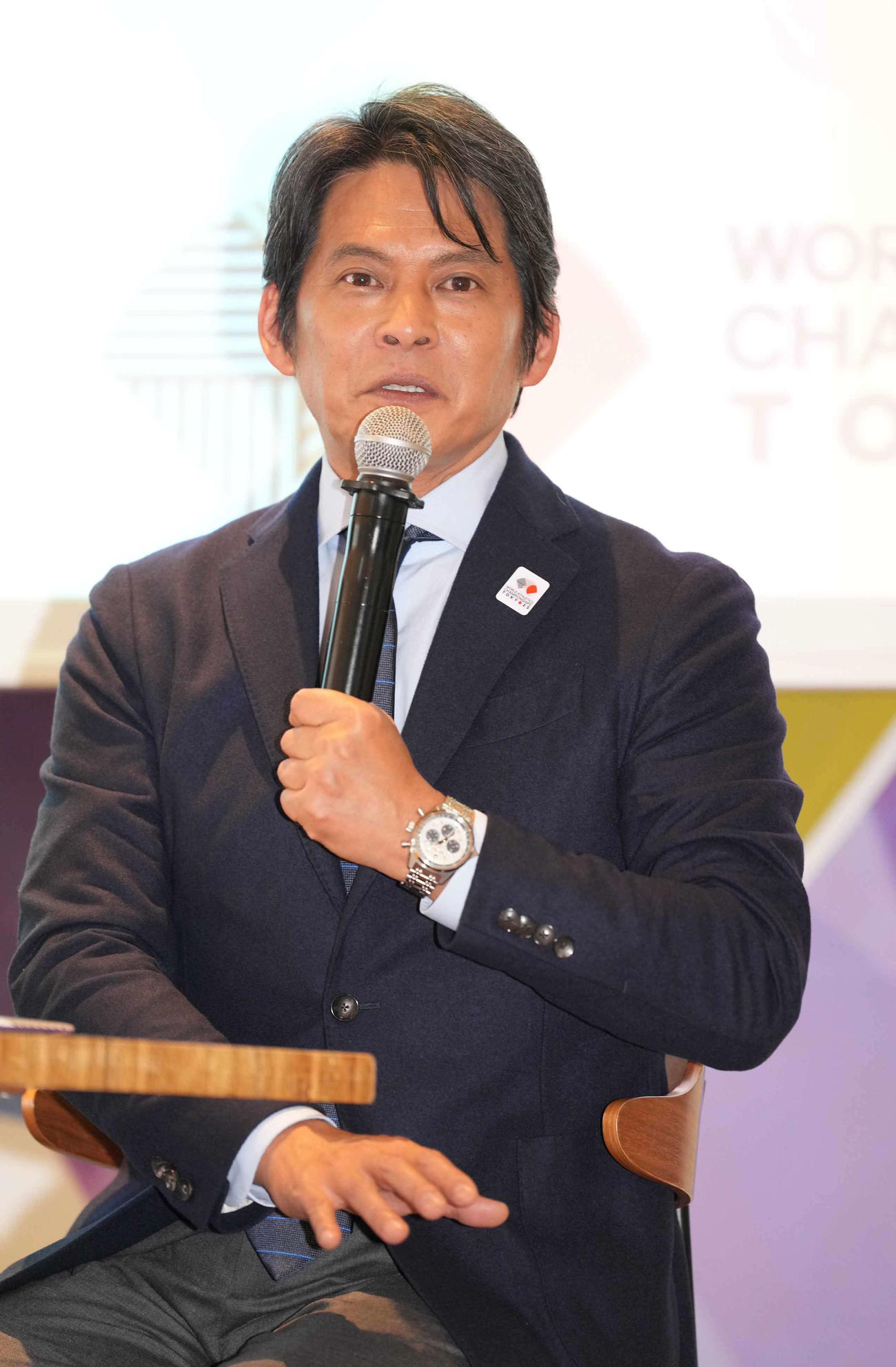 東京2025世界陸上取材会に臨むスペシャルアンバサダーの織田裕二（撮影・小沢裕）