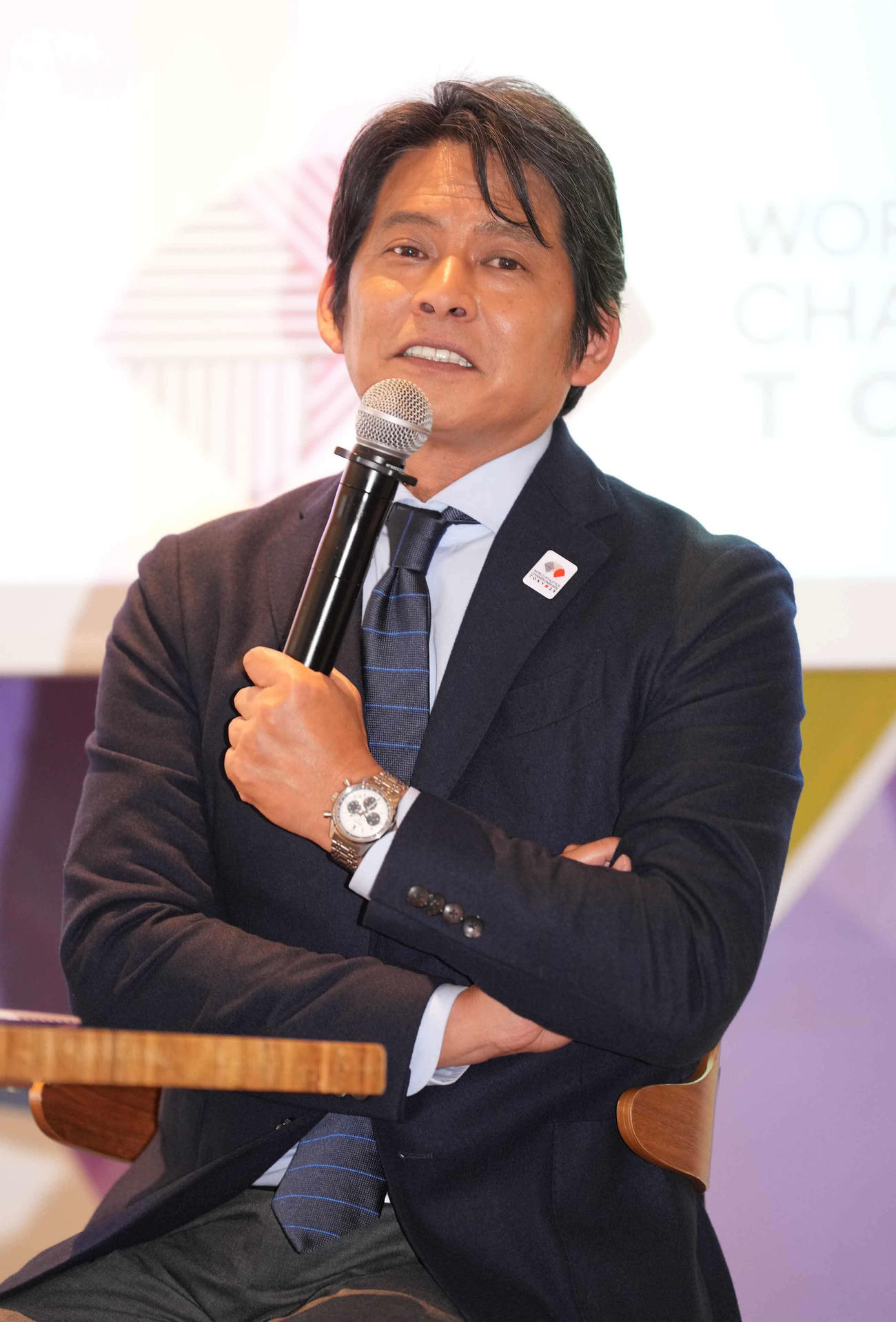 東京2025世界陸上取材会に臨むスペシャルアンバサダーの織田裕二（撮影・小沢裕）