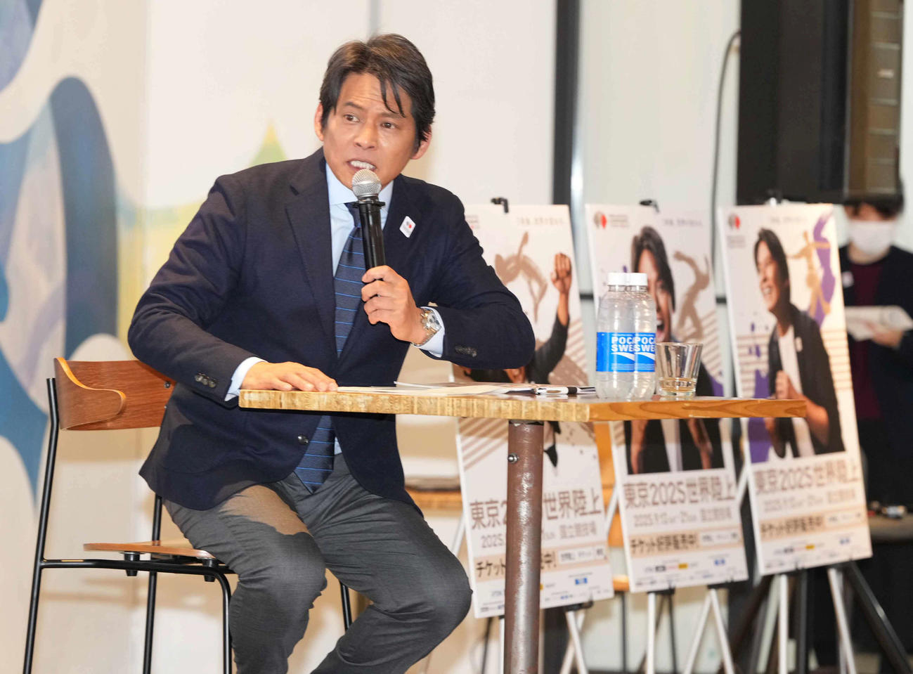 東京2025世界陸上取材会に臨むスペシャルアンバサダーの織田裕二（撮影・小沢裕）