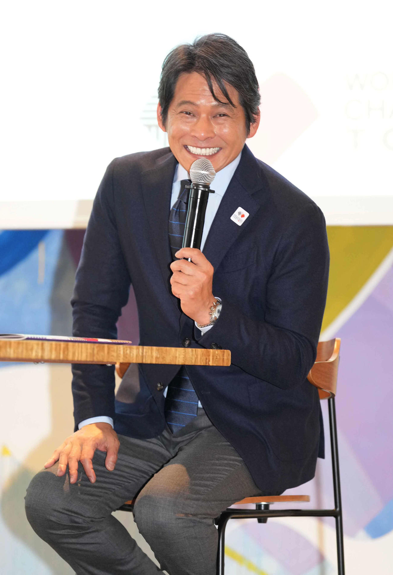 東京2025世界陸上取材会に臨むスペシャルアンバサダーの織田裕二（撮影・小沢裕）