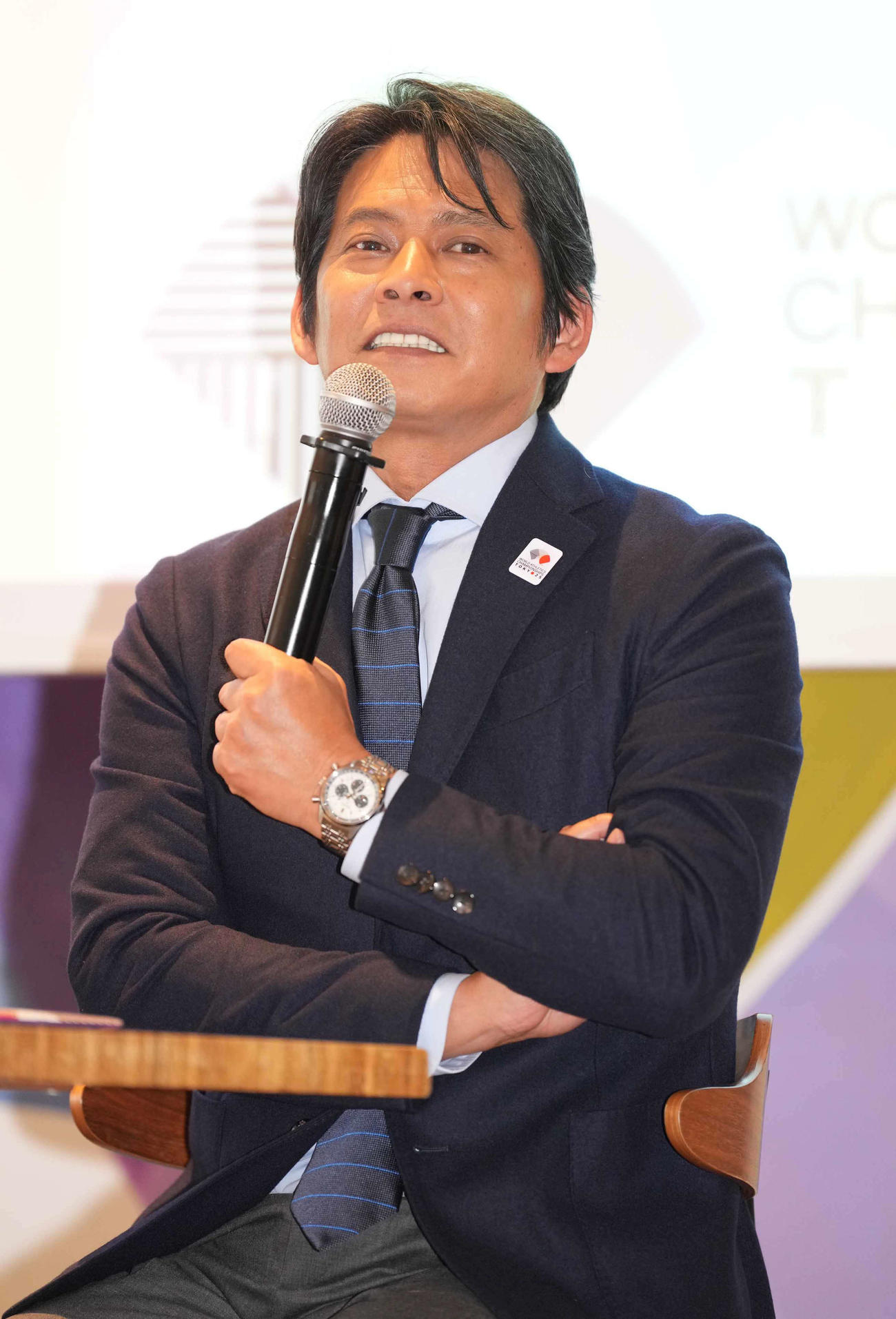 東京2025世界陸上取材会に臨むスペシャルアンバサダーの織田裕二（撮影・小沢裕）