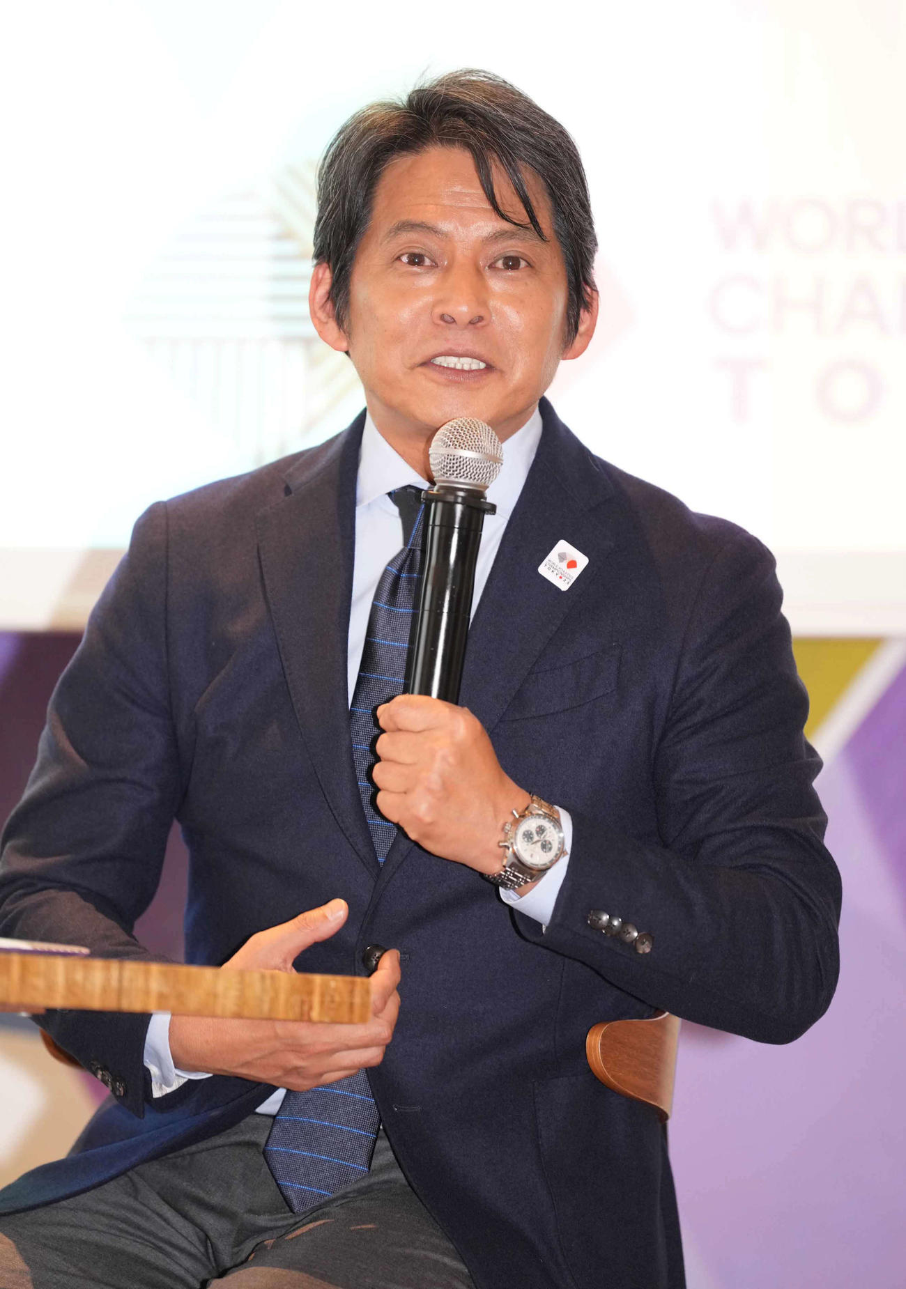 東京2025世界陸上取材会に臨むスペシャルアンバサダーの織田裕二（撮影・小沢裕）