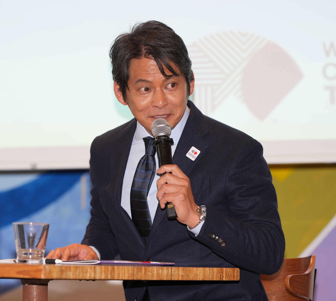東京2025世界陸上取材会に臨むスペシャルアンバサダーの織田裕二（撮影・小沢裕）