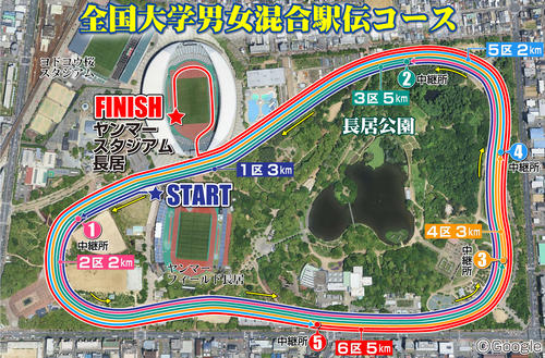 【イラスト】全国大学男女混合駅伝コース