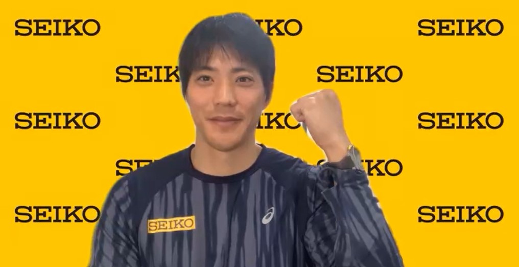 新シーズンへ向けたオンライン会見に臨んだ陸上男子短距離の山縣亮太（スクリーンショット）