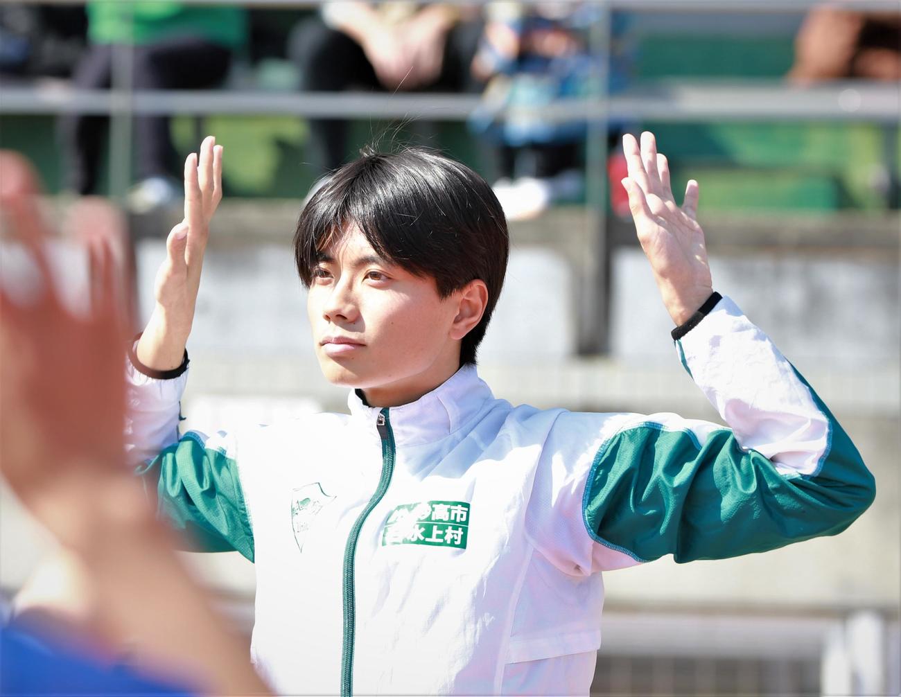 都内で陸上教室「レッツ青トレ！　ランニング教室with青学駅伝部」に参加した青学大・若林（撮影・藤塚大輔）
