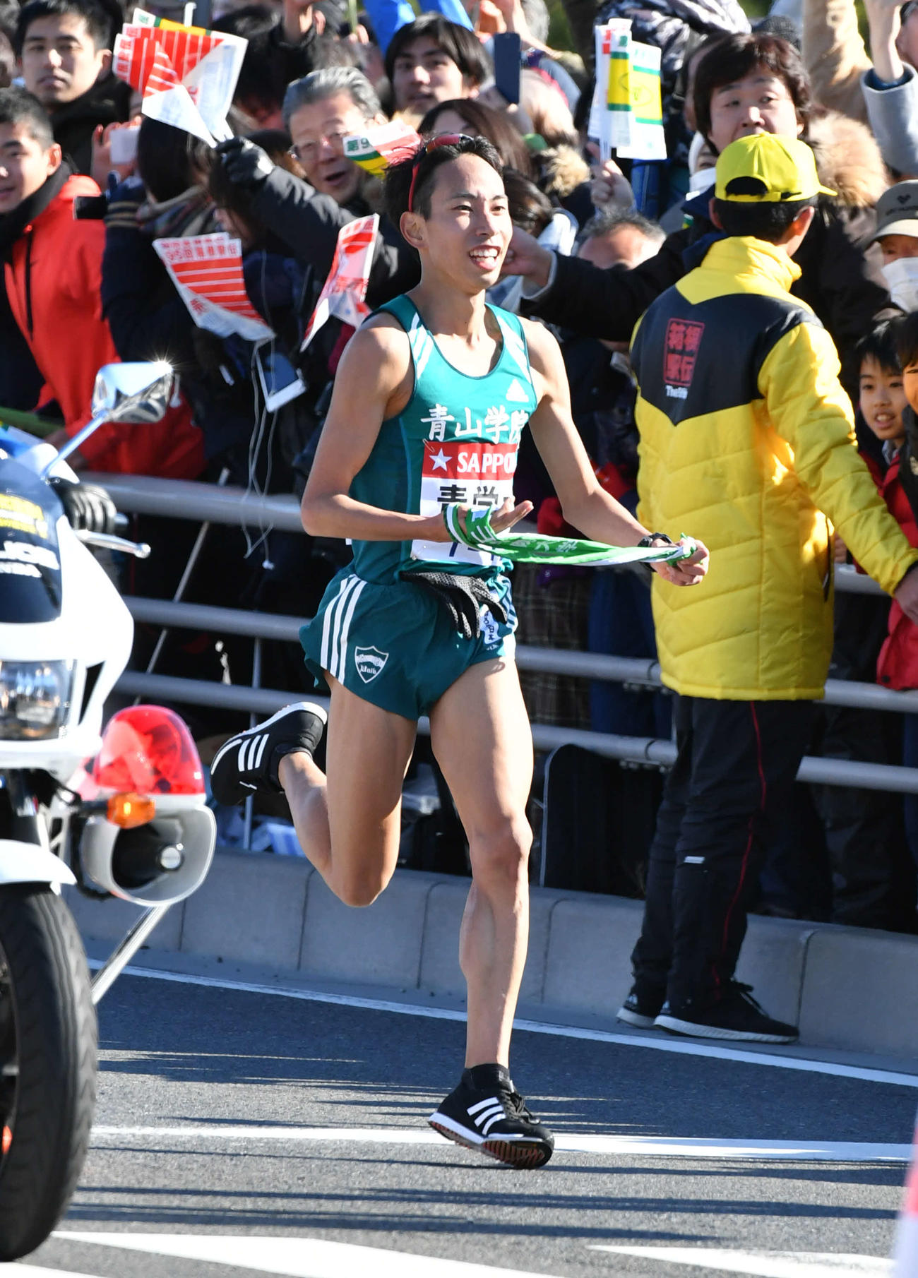 19年1月、第95回箱根駅伝で区間新記録を達成した青学大3区森田歩希