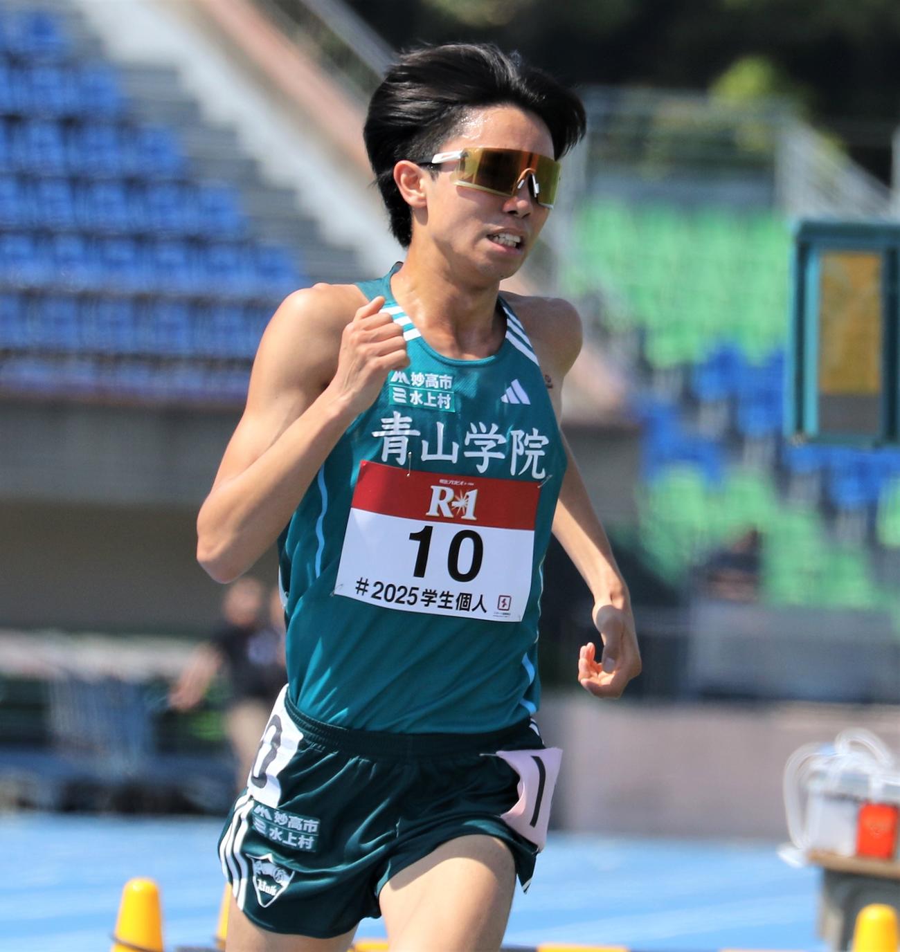 日本学生個人選手権　男子5000メートル決勝で力走する宇田川（撮影・藤塚大輔）