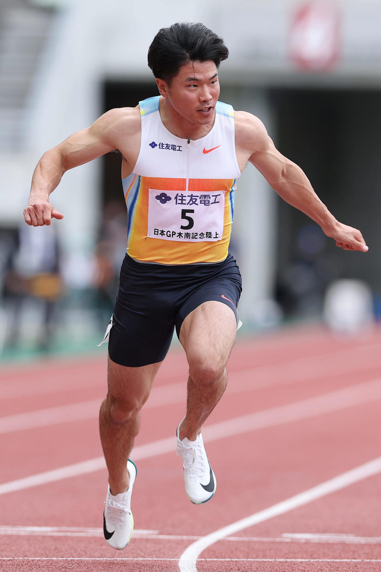 男子100メートルで優勝した小池（撮影・前田充）