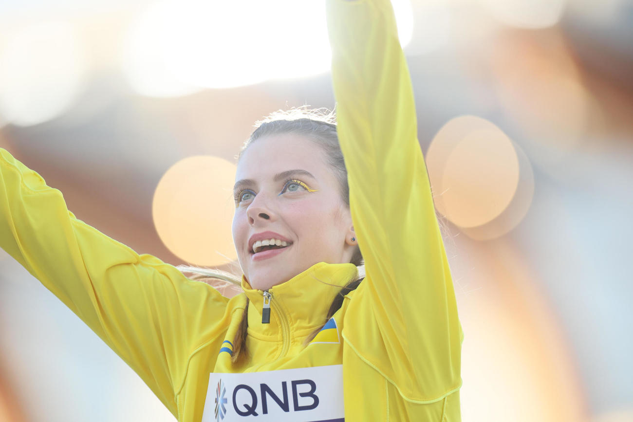 2022年7月、世界陸上選手権　第5日　女子走り高跳びで準優勝したウクライナのマフチフ